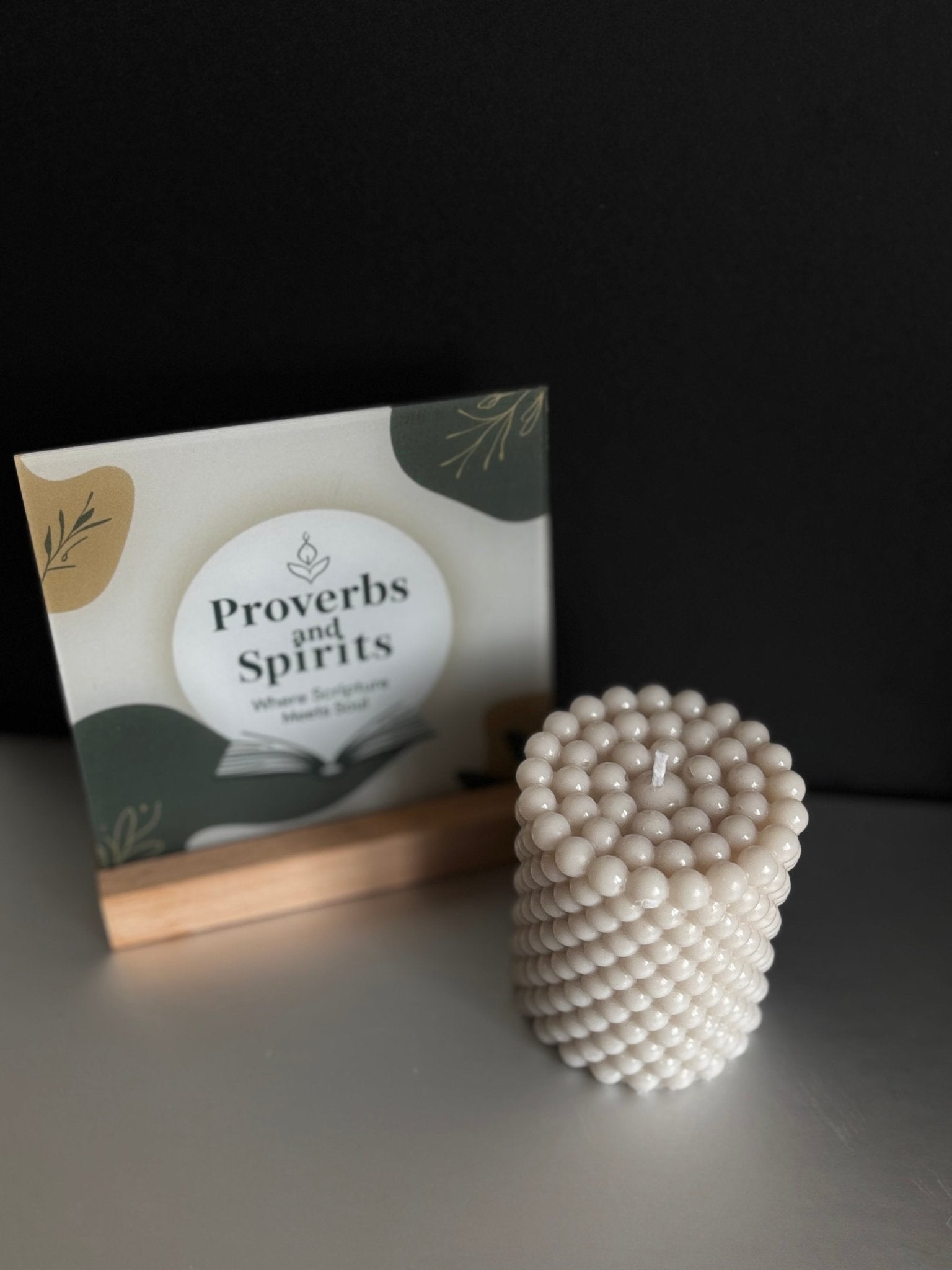 Anointed Spiral Pearl Sculpture Prayer Candle - Proverbs & Spirit