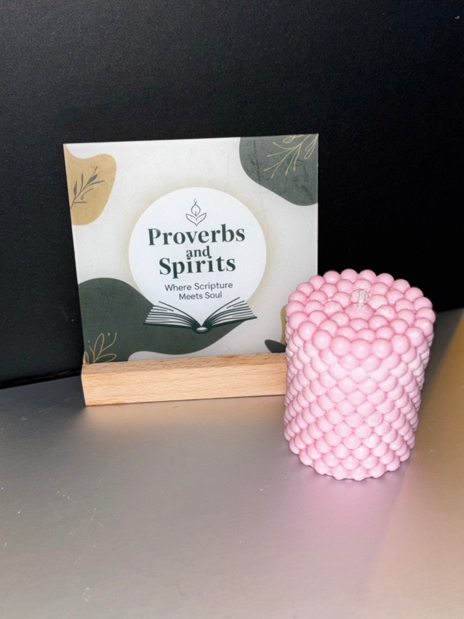Anointed Spiral Pearl Sculpture Prayer Candle - Proverbs & Spirit
