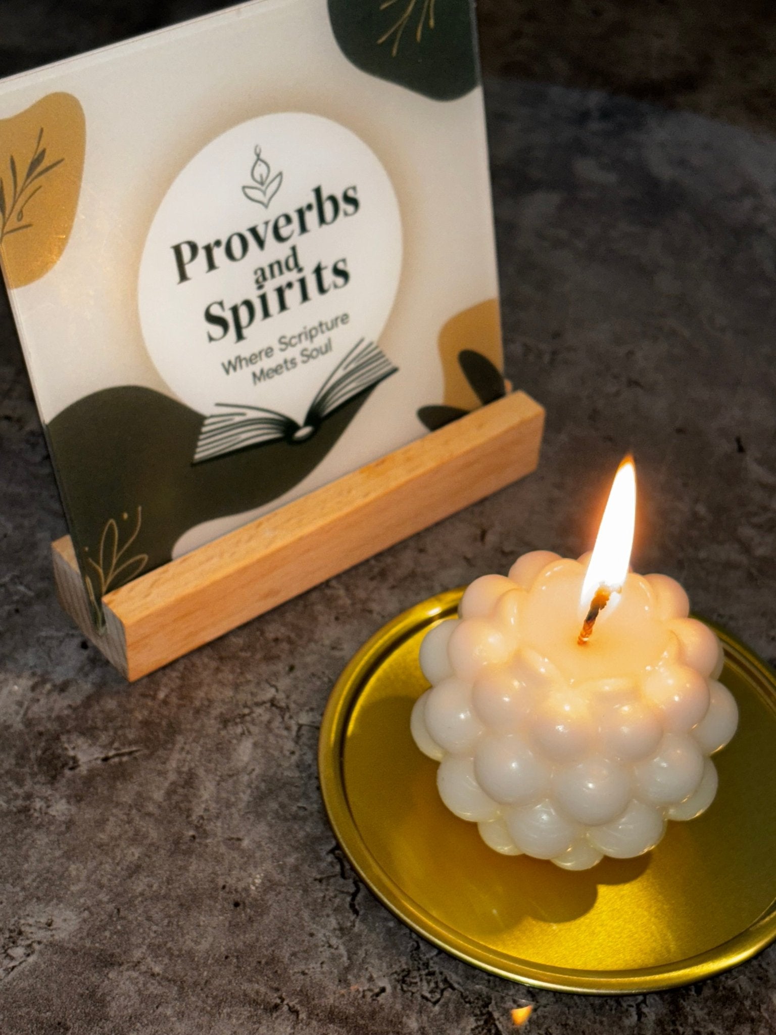 Heavenly Manna Sculpture Prayer Candle - Proverbs & Spirit
